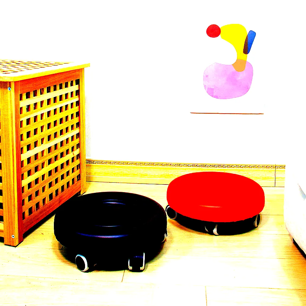 바퀴달린 의자 원형 둥근 작은 낮은 이동식 작업 엠보형 이미지 4