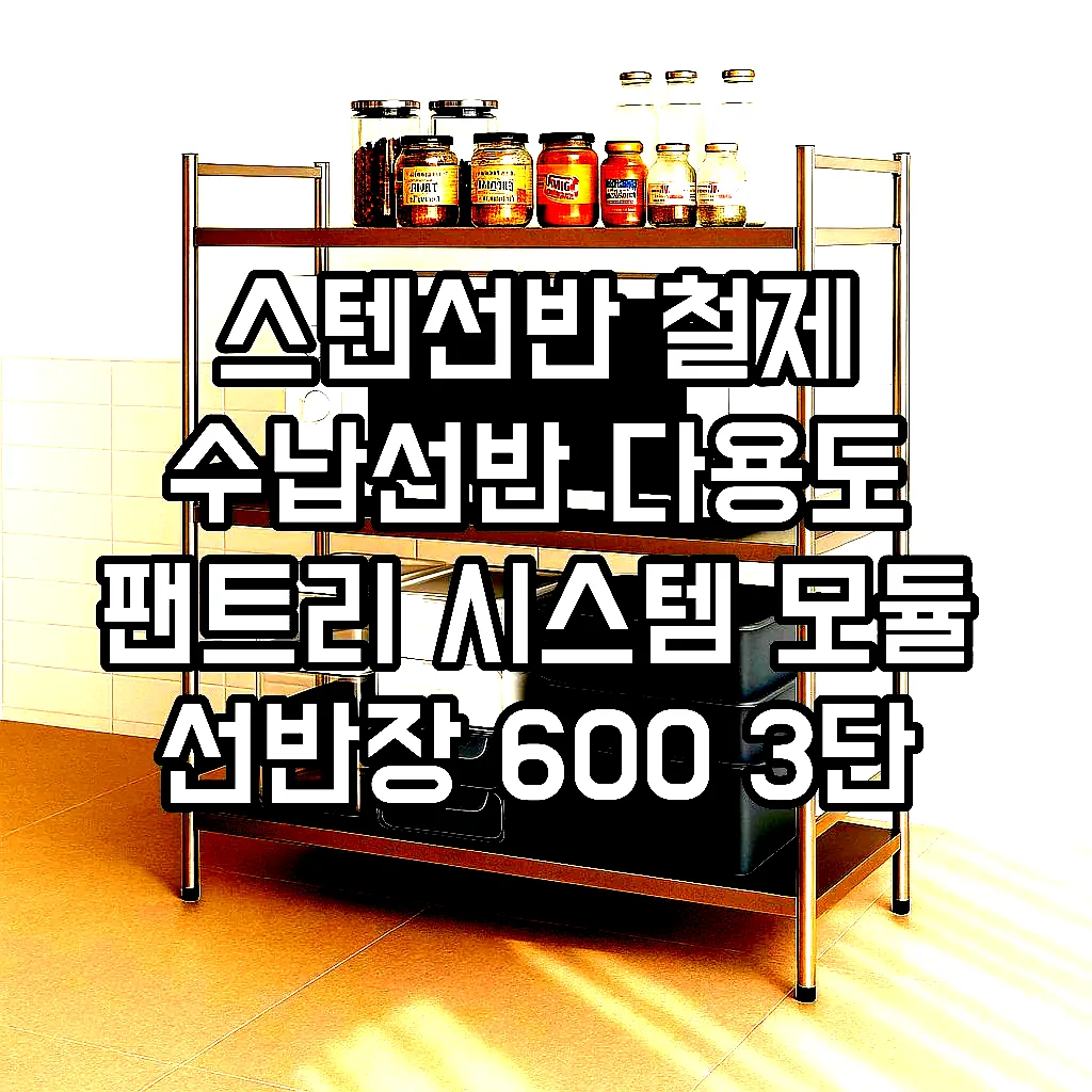 스텐선반 철제 수납선반 다용도 팬트리 시스템 모듈 선반장 600 3단 이미지 1