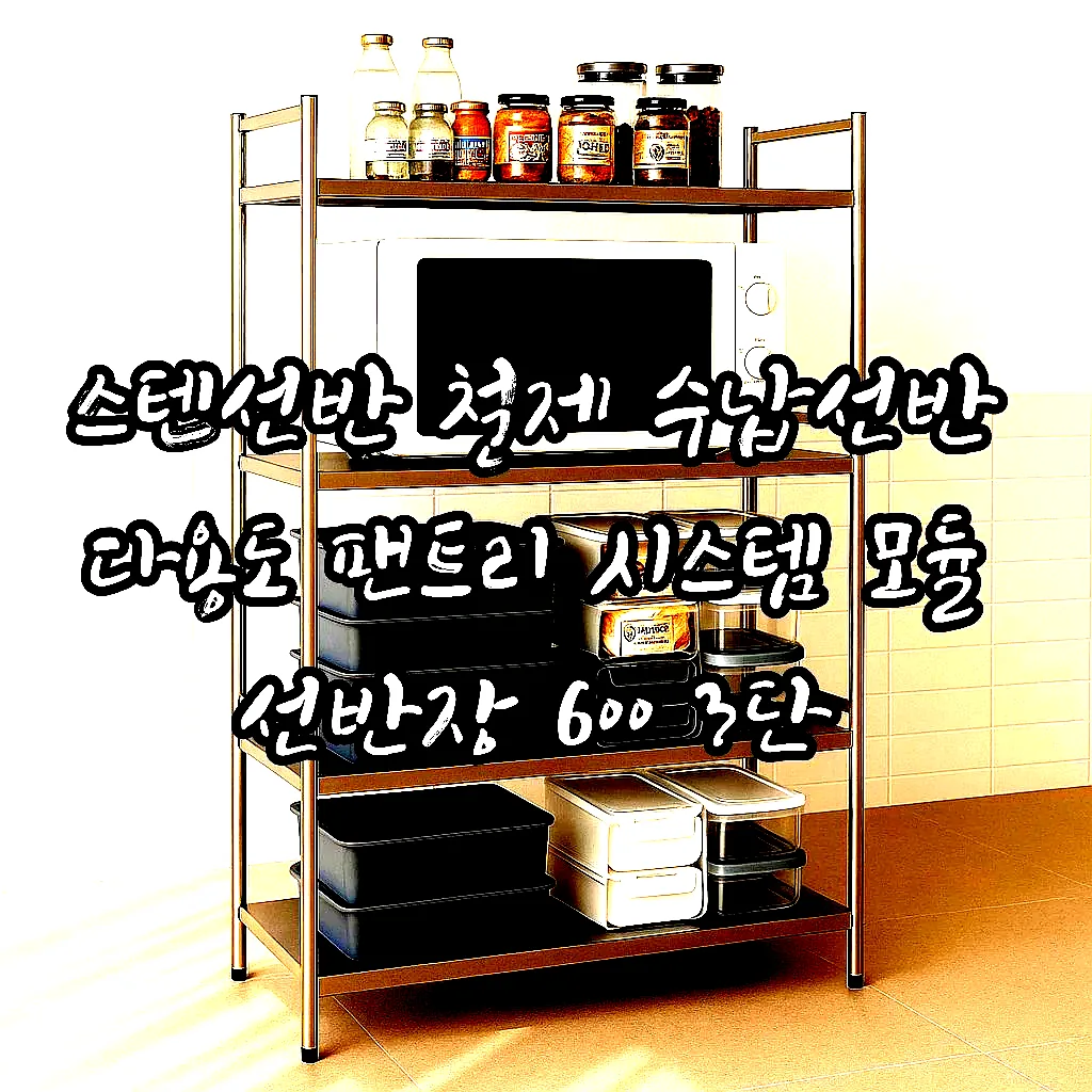 스텐선반 철제 수납선반 다용도 팬트리 시스템 모듈 선반장 600 3단 이미지 3